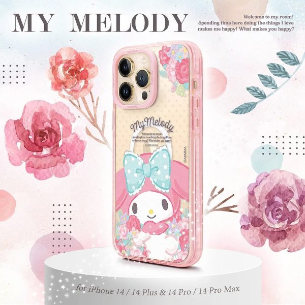 Garmma My Melody iPhone 14系列 磁吸款保護殼 微醺玫瑰