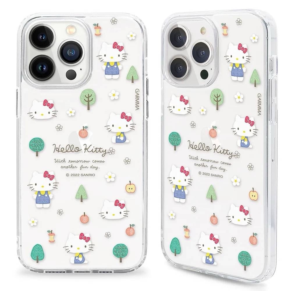 Garmma Hello Kitty iPhone 14系列 四角防摔保護套 花花森林