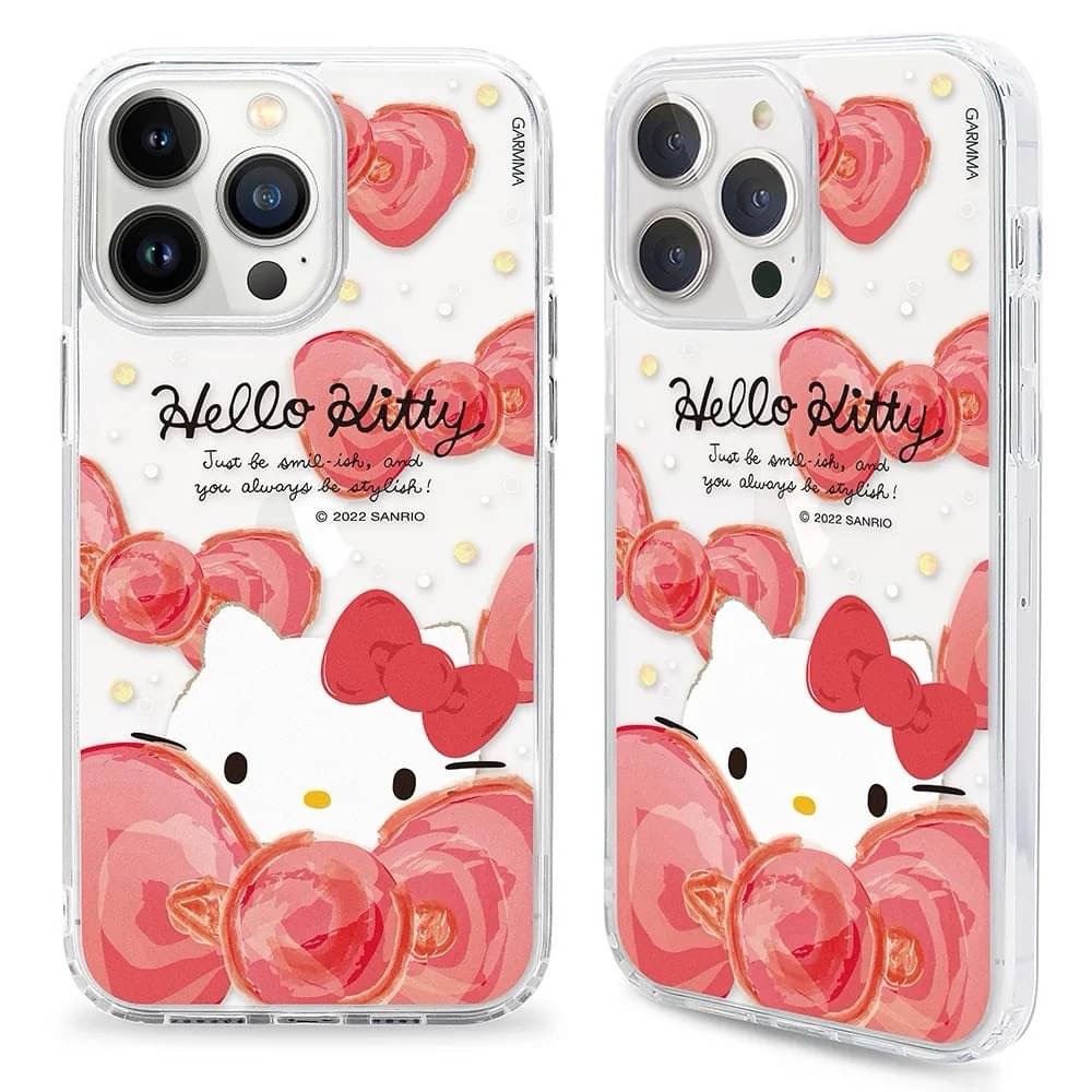 Garmma Hello Kitty iPhone 14系列 四角防摔保護套 蝴蝶泡泡